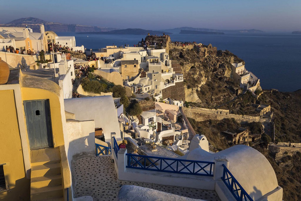 Santorini Kykladen Sonnenuntergang - Griechenland Reiseroute Rundreise