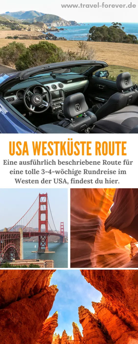 Westküste USA Rundreise - Auf dieser Reiseroute stelle ich die interessantesten Ziele für einen 3-4-wöchigen Roadtrip vor mit Details zu den einzelnen Orten. | Westen | Mietwagen | Amerika | Route | 3 Wochen | 4 Wochen