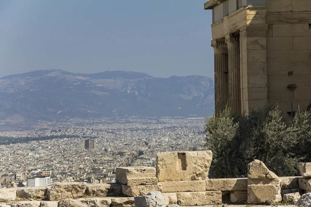 Blick von Akropolis in Athen - Griechenland Reiseroute Rundreise