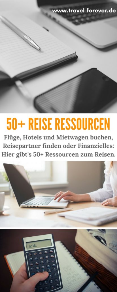 In dieser umfangreichen Liste stelle ich über 50 Ressourcen vor, welche ich selbst zum Reisen nutze und die auch für andere Reisende nützlich sein werden. Themen: Flüge buchen | Mietwagen buchen | Hotels buchen | Finanzan auf Reisen | Elektronik auf Reisen | Auslandskrankenversicherung, Gesundheit auf Reisen | Reiseausrüstung und Sonstiges