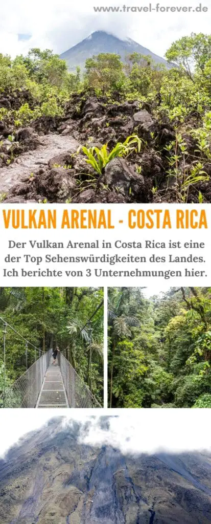 Der Arenal Vulkan in Costa Rica ist ein wichtiger Knotenpunkt bei einem Roadtrip durch das Land. Am Fuße des Vulkans lässt sich so einiges unternehmen. Von Baumwipfelpfaden (Hanging Bridges), heißen Quellen und Wanderungen auf der Lava des Vulkan Arenal. Es gibt einiges zu entdecken.