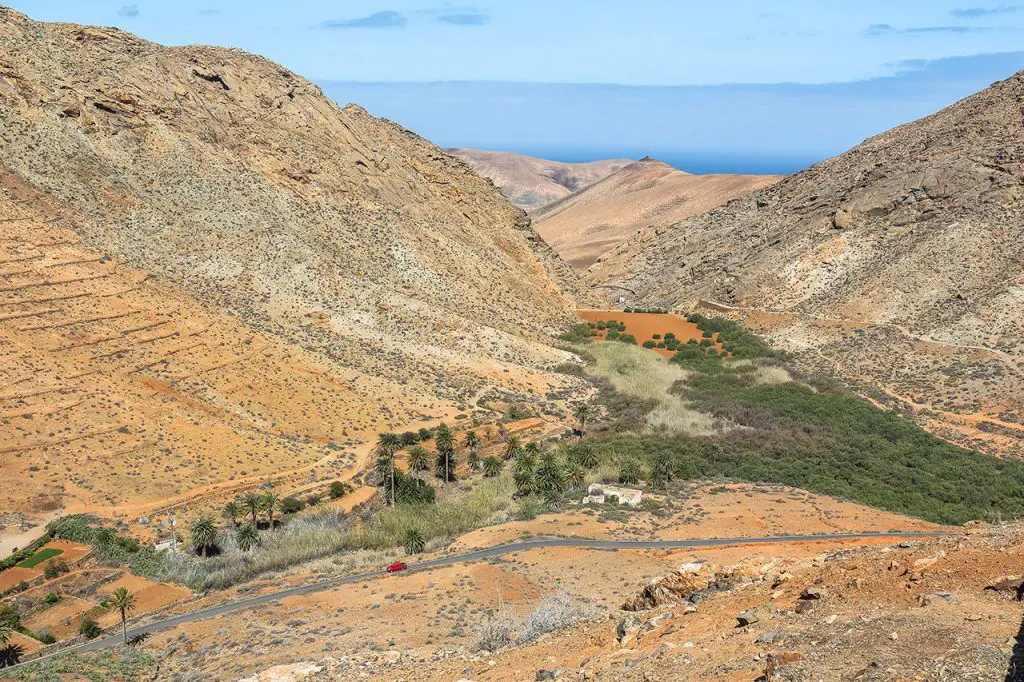 Fuerteventura Landschaft - Aussicht auf Hochland Steppe Las Peñitas