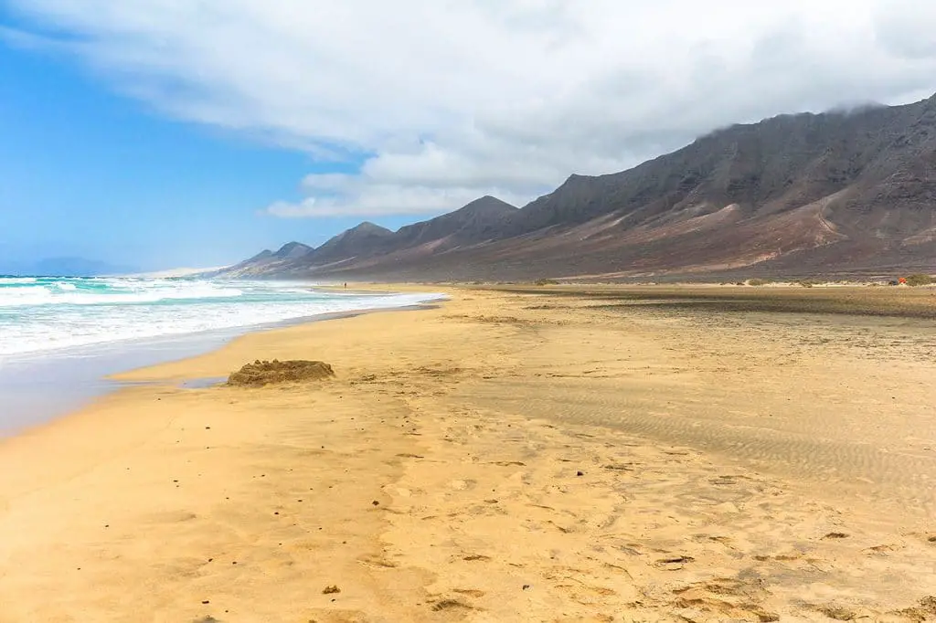 Fuerteventura Aussicht auf weiten Strand Playa de Cofete 