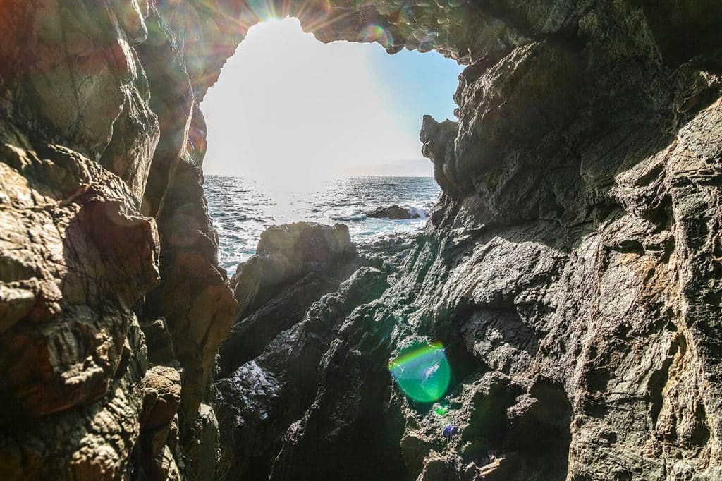 Fuerteventura Caleta Negra Höhle Aussicht auf Meer