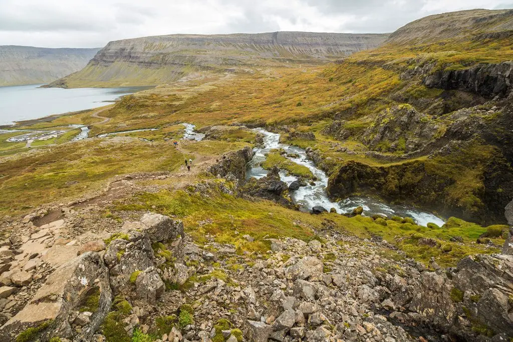 Dynjandi Wasserfall Landschaft in den Westfjorden Islands